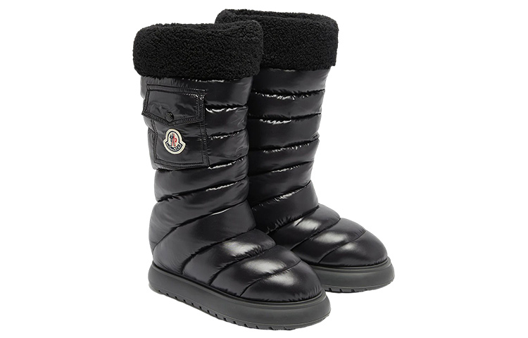 (W) Moncler Short Snow Boots 'Black Fashion Slip-On' 圖 2