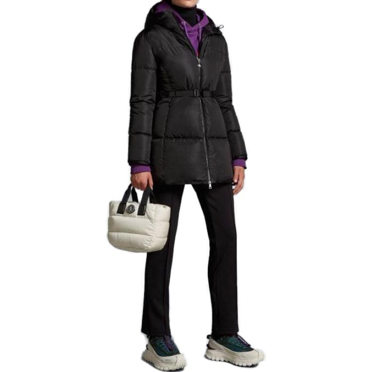 Purchase (W) 蒙克勒Sirli黑色长款拉链羽绒服. I20931A00195539ZD999