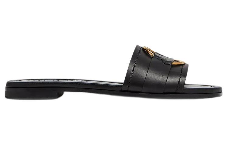 (W) Moncler Slide 'Black Leather Open-Toe' 圖 2