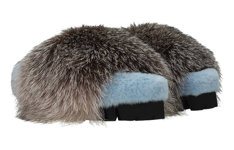 (W) Moncler Slide 'Fashion Plush Grey Blue' 圖 2