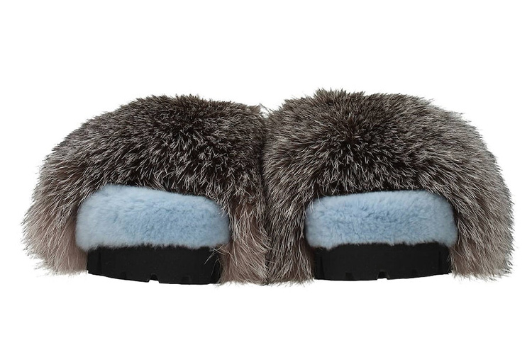 (W) Moncler Slide 'Fashion Plush Grey Blue' 圖 3
