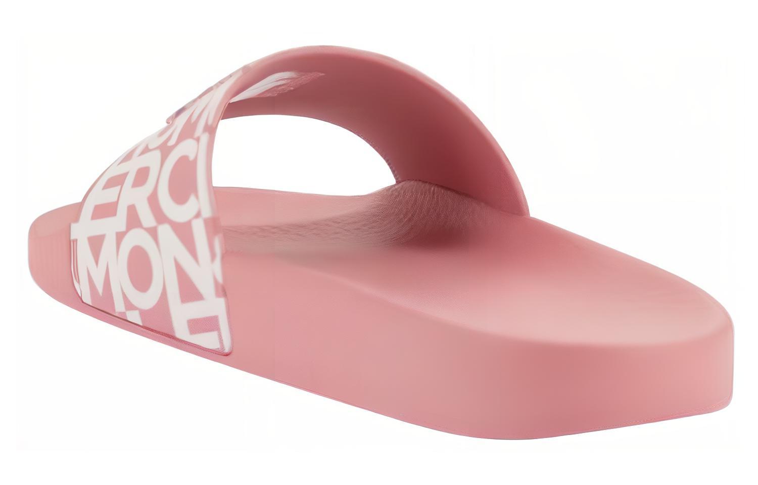 Shop (Women) Moncler Slide 'Pink Logo Print' I109B4C00060M3002P40