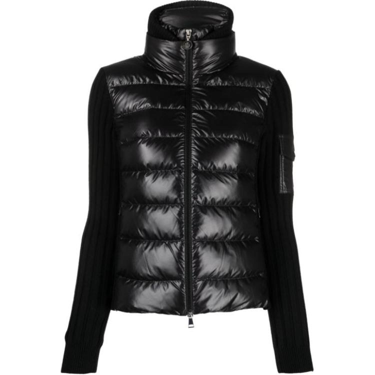 (Women) Moncler Slim Fit Puffer Jacket with Zipper in Black I20939B00024M1131999