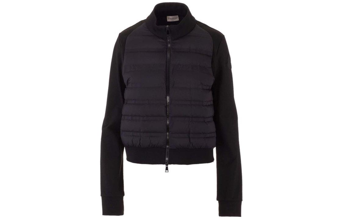(Women) Moncler SS21 Black Down Jacket with Stand Collar and Zipper. 8G52200829L9999