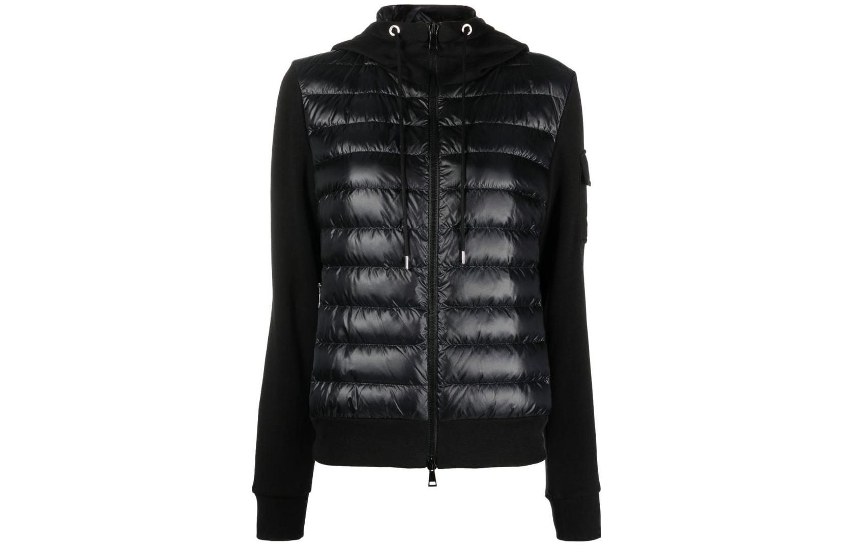 (Women) Moncler SS22  Black Down Puffer Jacket with Solid Patching. H20938G00020809DH999
