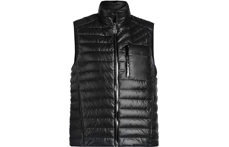 Order (Women) Moncler SS22  Black Letter Print Down Vest 1A00017-5950K-999