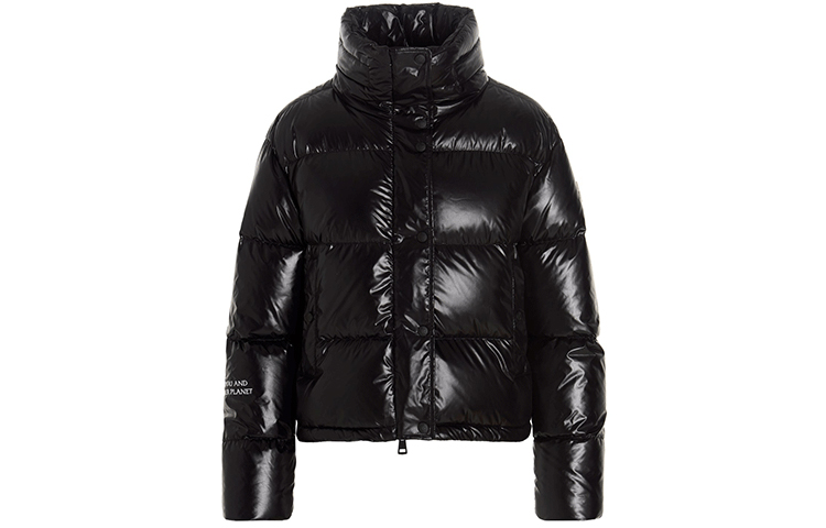 (Women) Moncler SS22  Black Letter Print Long Sleeve Down Jacket. H10931A0007253A0E999