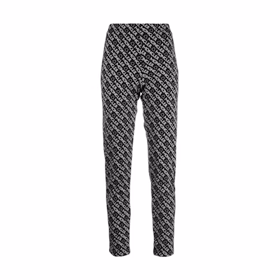 (Women) Moncler SS22 Black Logo Print Straight-Leg Casual Pants. H20938H00019899TE
