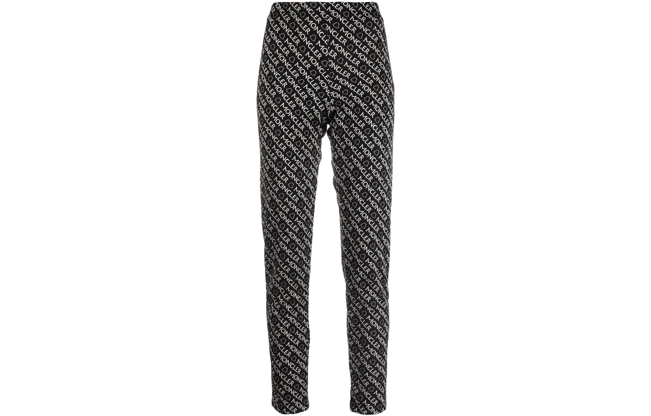 Order (Women) Moncler SS22  Black Logo Print Straight-Leg Casual Pants. H20938H00019899TE
