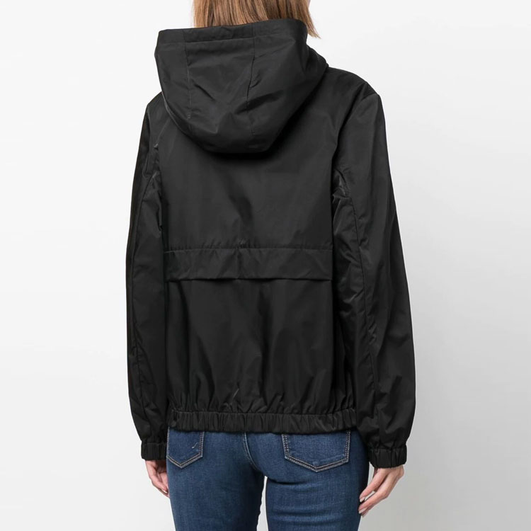 Shop (W) 蒙克莱SS22黑色宽松连帽长袖拉链夹克 H10931A0010254A1K999