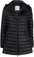 (Women) Moncler SS22 Black Quilted Down Jacket with Logo & Zip Hoodie. H10931C000215396Q999 (Women) Moncler SS22 Black Quilted Down Jacket with Logo & Zip Hoodie. H10931C000215396Q999