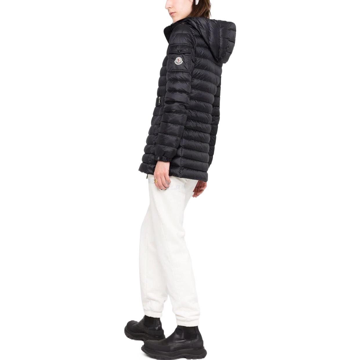 (Women) Moncler SS22  Black Quilted Down Jacket with Logo & Zip Hoodie. H10931C000215396Q999 圖 5