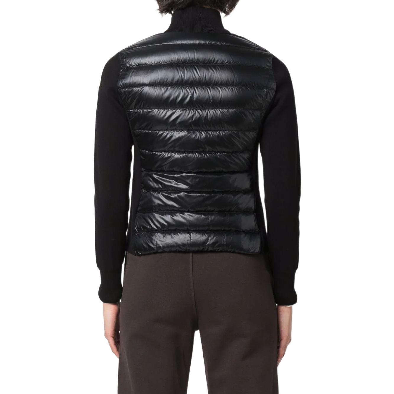 Purchase (W) Moncler SS22 Jaket Pendek Puff Hitam dengan Kolar Tinggi Zip-Up. H10939B00026M1367999