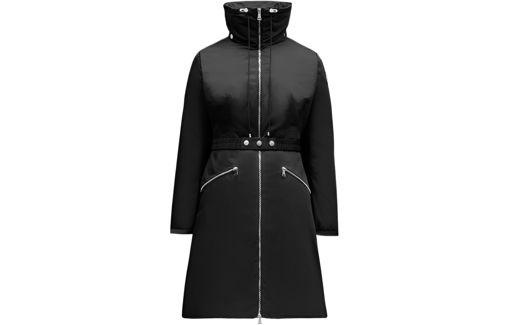 (Women) Moncler SS22  Black Zip-Up Hooded Long Sleeve Down Jacket. H10931C0003254A1K999