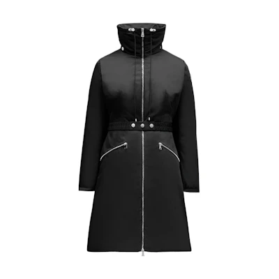 (Women) Moncler SS22 Black Zip-Up Hooded Long Sleeve Down Jacket. H10931C0003254A1K999