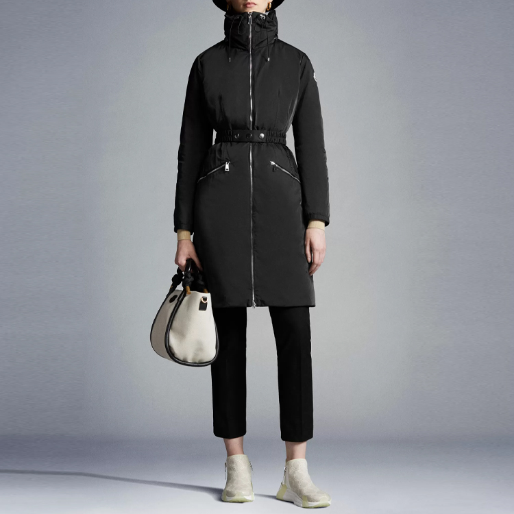 (Women) Moncler SS22  Black Zip-Up Hooded Long Sleeve Down Jacket. H10931C0003254A1K999 圖 3