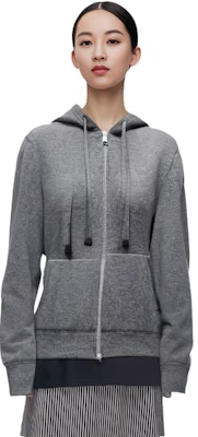 (Women) Moncler SS22 Gray Wool Knit Hoodie with Zipper H10939B00019M1550988 Lookbook (Women) Moncler SS22 Gray Wool Knit Hoodie with Zipper H10939B00019M1550988