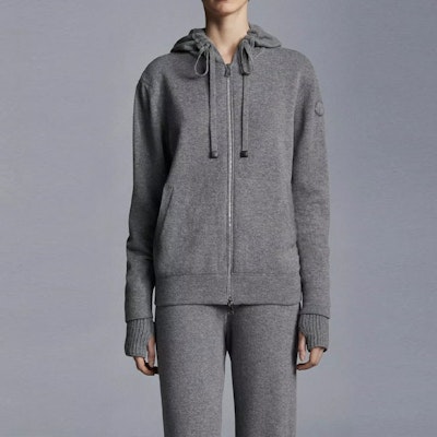 (Women) Moncler SS22 Gray Wool Knit Hoodie with Zipper H10939B00019M1550988 Shop (Women) Moncler SS22 Gray Wool Knit Hoodie with Zipper H10939B00019M1550988