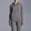 Shop (Women) Moncler SS22 Gray Wool Knit Hoodie with Zipper H10939B00019M1550988