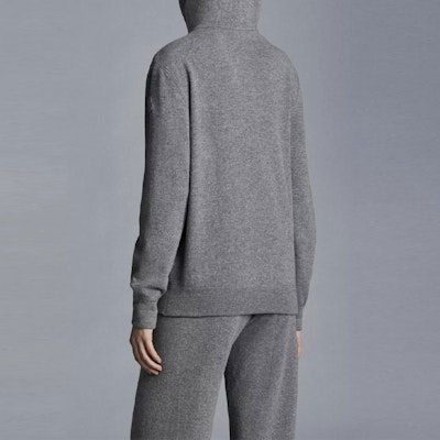 (Women) Moncler SS22 Gray Wool Knit Hoodie with Zipper H10939B00019M1550988 Purchase (Women) Moncler SS22 Gray Wool Knit Hoodie with Zipper H10939B00019M1550988