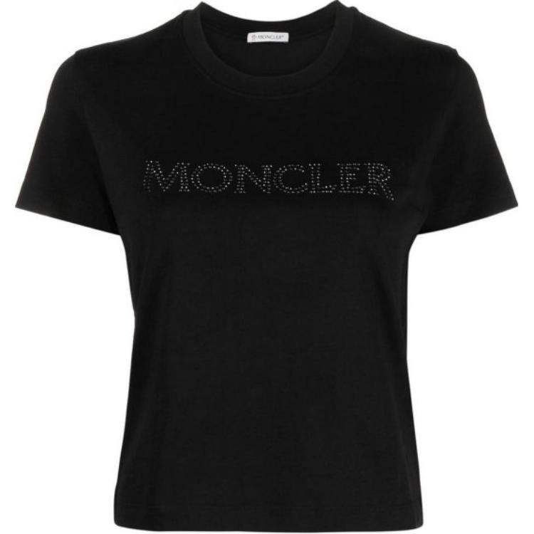 (Women) Moncler SS22  Logo Print Short Sleeve T-Shirt Black 8C00014829HP999