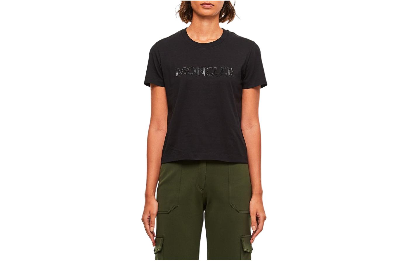 Order (W) Moncler SS22 黑色短袖Logo印花T恤 8C00014829HP999