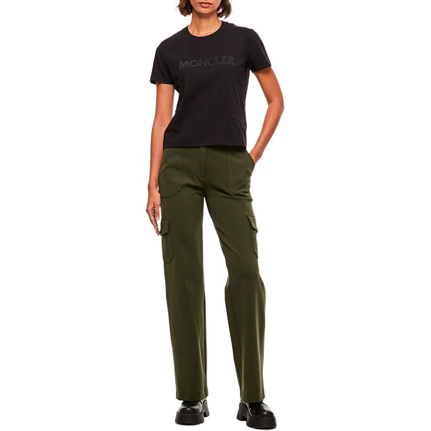 Shop (W) Moncler SS22 黑色短袖Logo印花T恤 8C00014829HP999