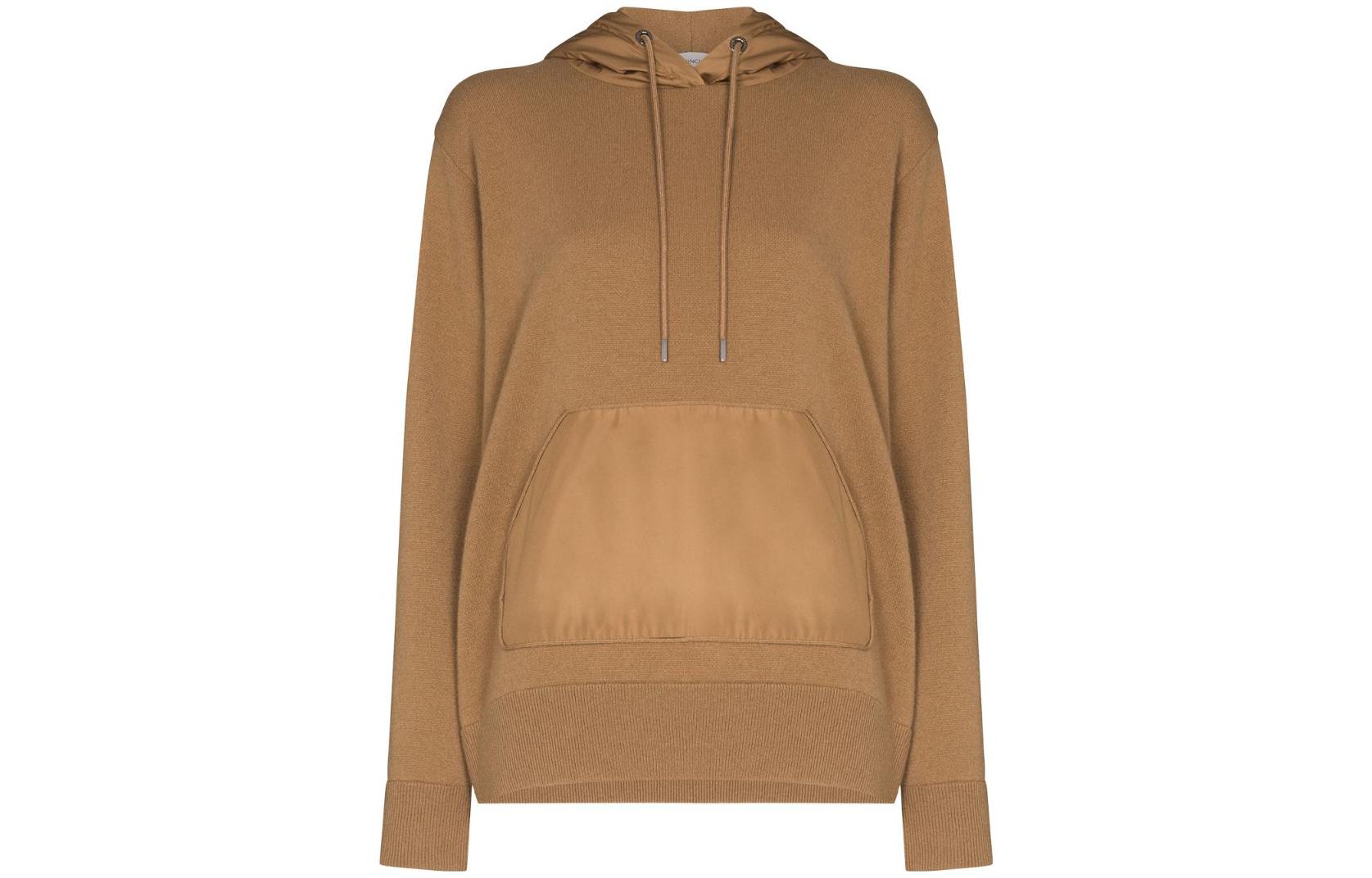 (Women) Moncler SS22  Solid Color Patchwork Hoodie Brown. G20939A00001M1127234