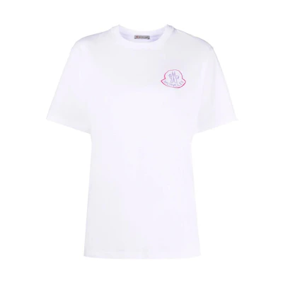 (Women) Moncler SS22 White Crewneck Logo Print Short Sleeve T-Shirt. H10938C00010829FB001