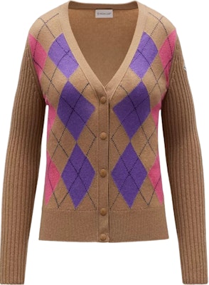 (Women) Moncler SS22 Wool Diamond Pattern Cardigan - Walnut Brown. H10939B00018M1546234 Buy (Women) Moncler SS22 Wool Diamond Pattern Cardigan - Walnut Brown. H10939B00018M1546234