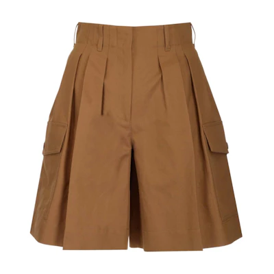 (Women) Moncler SS22 Bermuda High-Waist Shorts Brown 2A000125962Q260