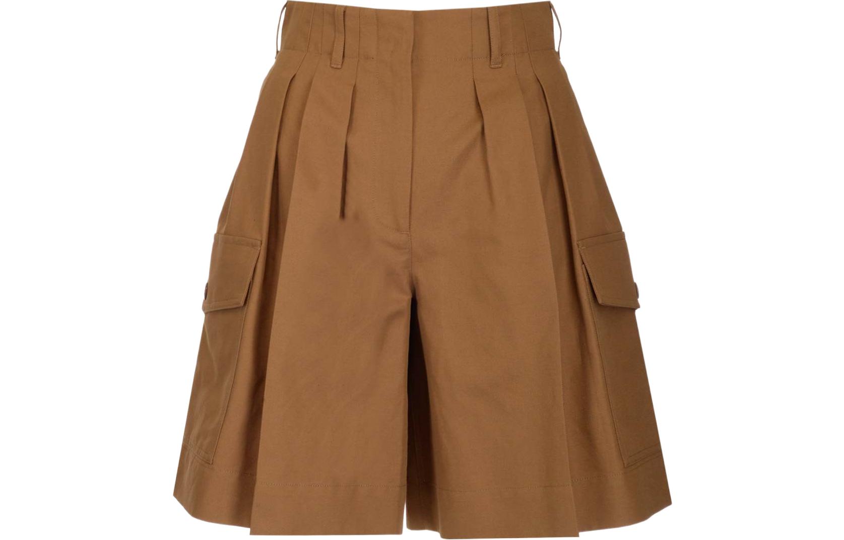 Order (Women) Moncler SS22 Bermuda High-Waist Shorts Brown 2A000125962Q260