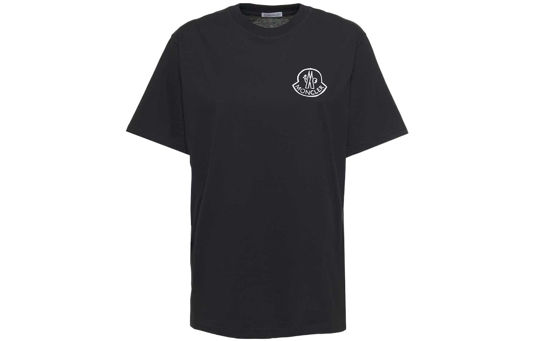 (Women) Moncler SS22 Black Printed Crew Neck Short Sleeve T-Shirt 8C00010829FB999 圖 3