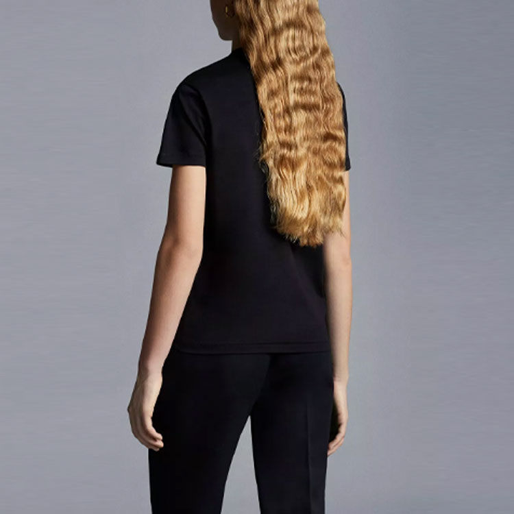 (Women) Moncler SS22 Black Solid Color Crewneck Letter Print T-Shirt H10938C00006809CR999 圖 5