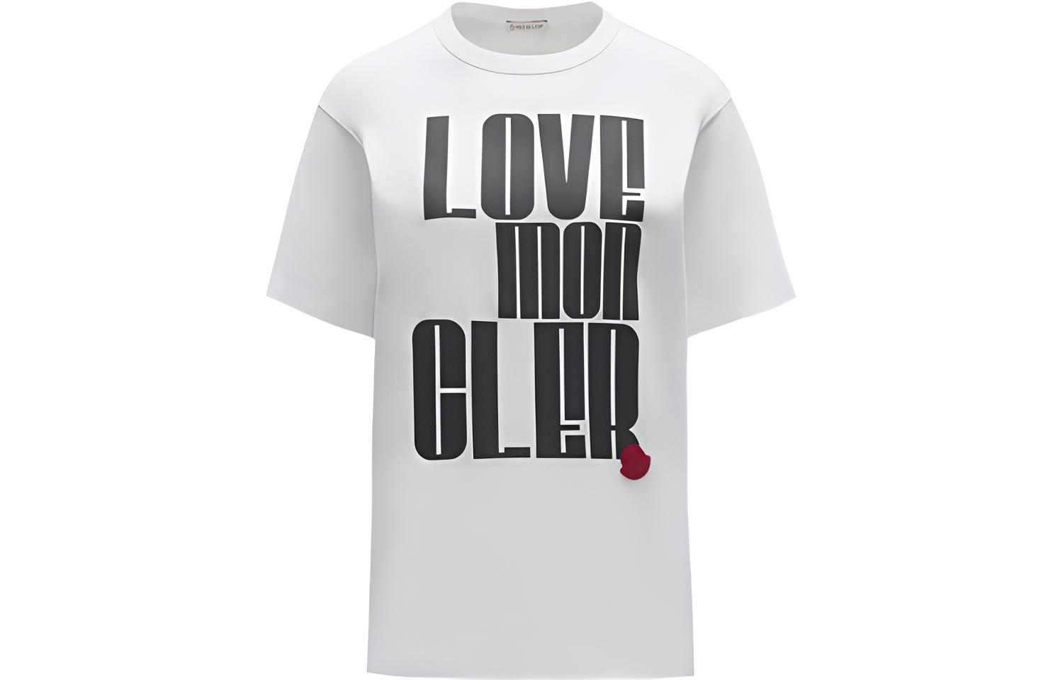 (Women) Moncler SS22 Capsule  Letter Print White T-Shirt. H10938C00007809CR001