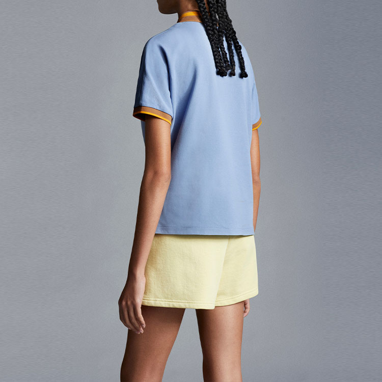 (Women) Moncler SS22 Colorblock Logo Print Loose Fit Polo Shirt Women’s Blue H10938A000018472070D 圖 4