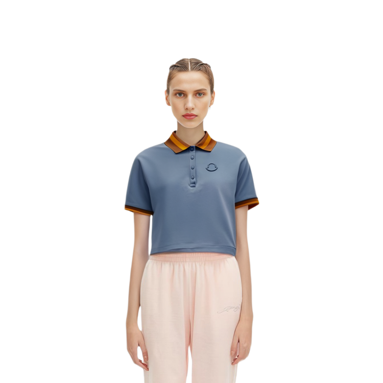 (Women) Moncler SS22 Colorblock Logo Print Loose Fit Polo Shirt Women’s Blue H10938A000018472070D 圖 5