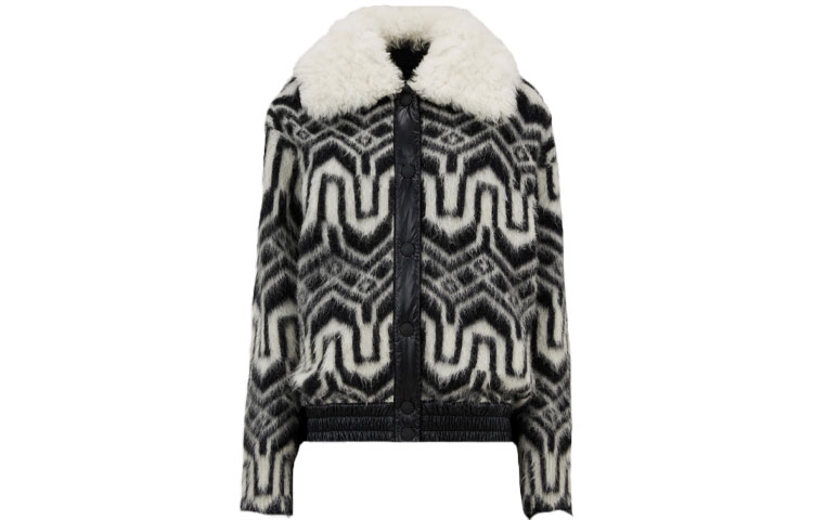 (Women) Moncler SS22 Contrast Collar Zip-Up Down Jacket  Black White. H20989B00002M2085P90 圖 2