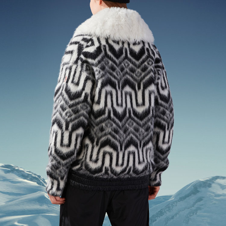 (Women) Moncler SS22 Contrast Collar Zip-Up Down Jacket  Black White. H20989B00002M2085P90 圖 4