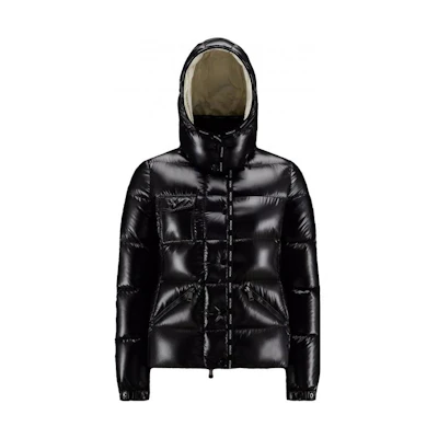 (Women) Moncler SS22 Flumet Glossy Hooded Down Jacket Black FLUMET1A0011468950999