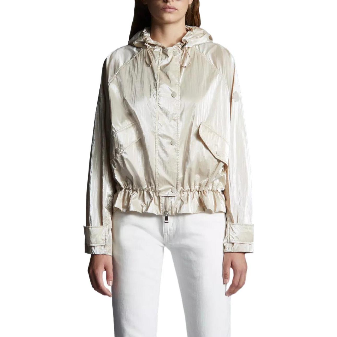 Shop (W) Moncler SS22 緞面標誌外套 米色 H10931A0010553A3H211