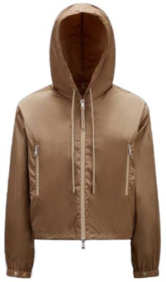 (Women) Moncler SS23 Beige Zip-Up Hoodie Jacket with Logo Print Design. I10931A0011654155235 Buy (Women) Moncler SS23 Beige Zip-Up Hoodie Jacket with Logo Print Design. I10931A0011654155235