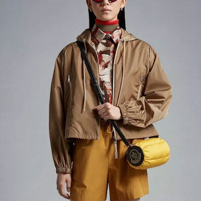 (Women) Moncler SS23 Beige Zip-Up Hoodie Jacket with Logo Print Design. I10931A0011654155235 Lookbook (Women) Moncler SS23 Beige Zip-Up Hoodie Jacket with Logo Print Design. I10931A0011654155235