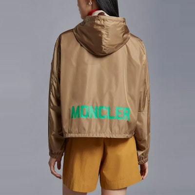 (Women) Moncler SS23 Beige Zip-Up Hoodie Jacket with Logo Print Design. I10931A0011654155235 Shop (Women) Moncler SS23 Beige Zip-Up Hoodie Jacket with Logo Print Design. I10931A0011654155235