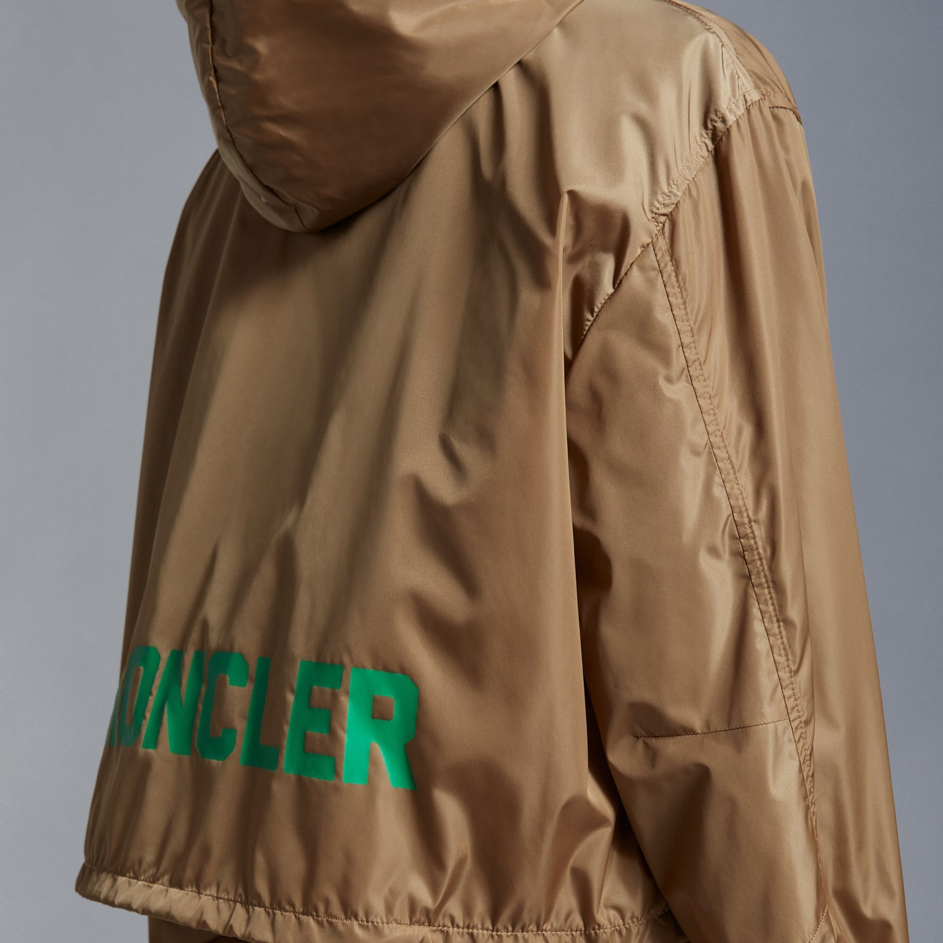 Details for (Women) Moncler SS23  Beige Zip-Up Hoodie Jacket with Logo Print Design. I10931A0011654155235