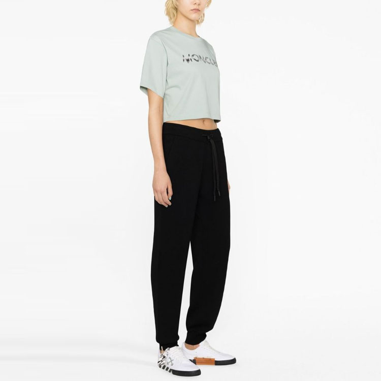 Purchase (Women) Moncler SS23  Black Drawstring Elastic Waist Casual Sweatpants. I10939L00001M1131999