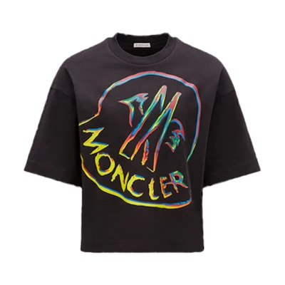 (Women) Moncler SS23 Black Letter Print Oversized T-Shirt. I10938C00026899SP999
