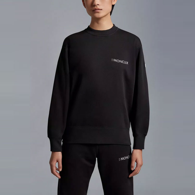 (Women) Moncler SS23  Black Logo Print Crewneck Long-Sleeve Pullover. H209K8G00002M2719999 圖 4