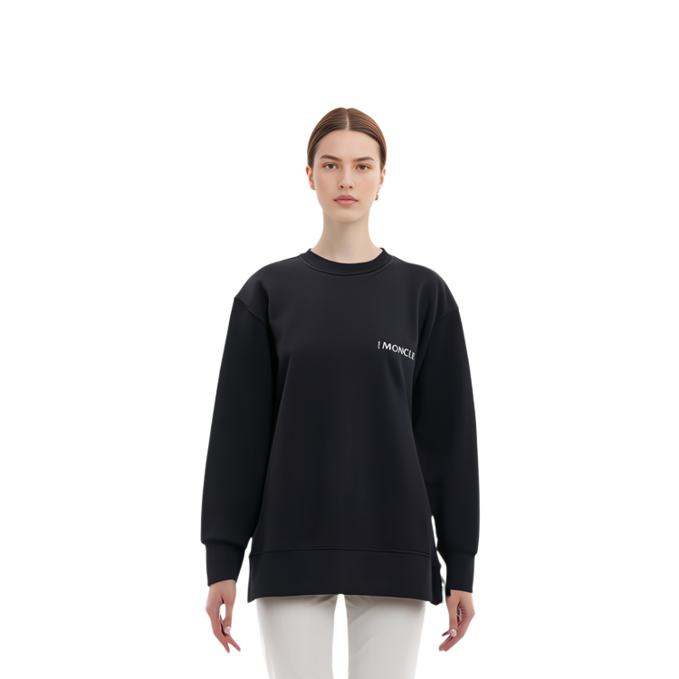(Women) Moncler SS23  Black Logo Print Crewneck Long-Sleeve Pullover. H209K8G00002M2719999 圖 6