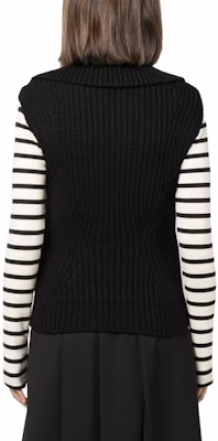 (W) Chaleco Moncler SS23 Negro Color Sólido con Cuello y Detalles Patchwork. I20939I00002M2089-999 Shop (W) Chaleco Moncler SS23 Negro Color Sólido con Cuello y Detalles Patchwork. I20939I00002M2089-999